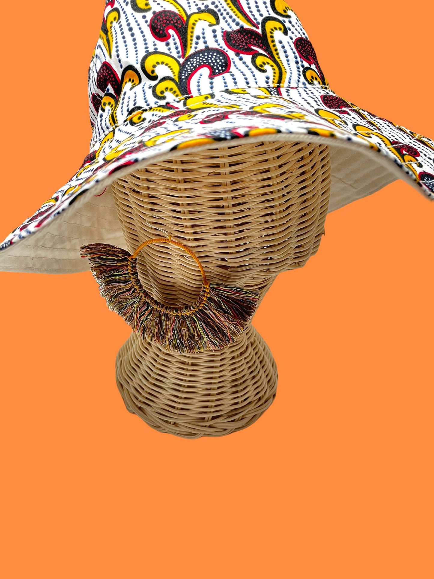 Natural Cotton Fringing Earrings - Large