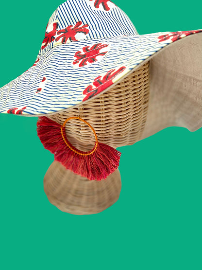 Natural Cotton Fringing  Earrings - Large